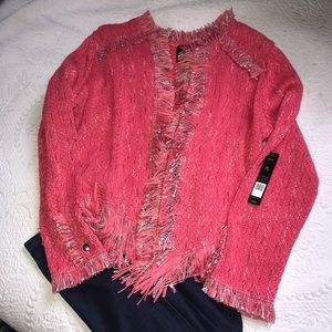 Nic & Zoe Chanel-like jacket. PL, coral, NWT